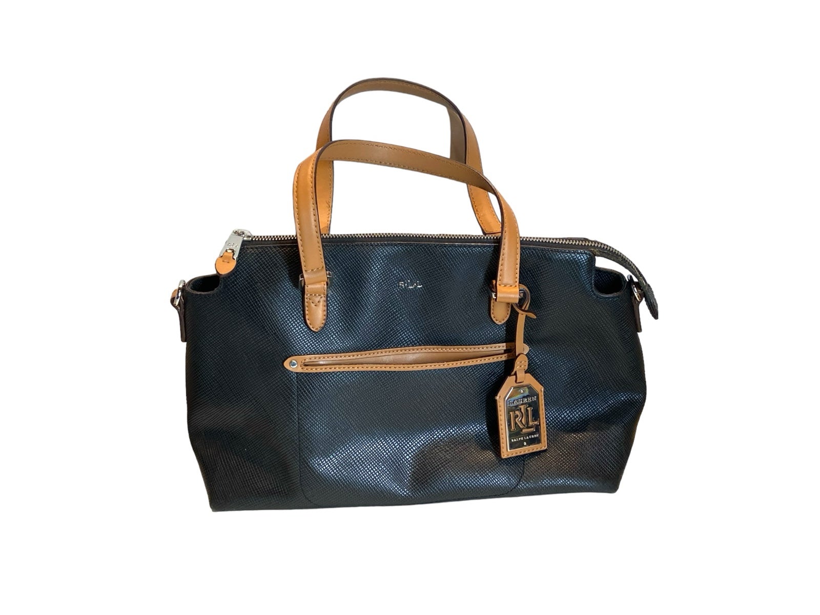 Lauren Ralph Lauren Black Leather Handbag Purse