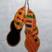 Leather and vintage cloth boho earrings