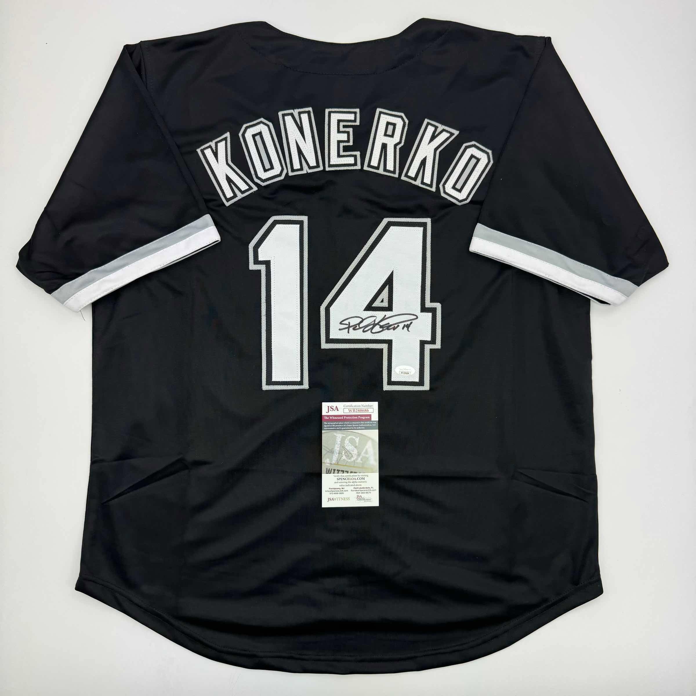 Autographed/Signed Paul Konerko Chicago Black Jersey JSA COA