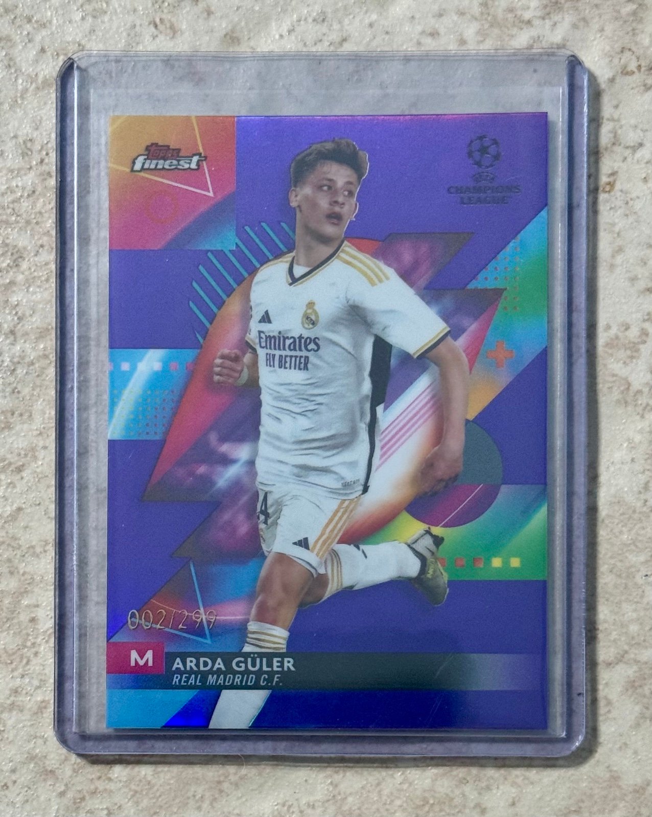 2023-24 Topps Finest UEFA Arda Guler #37 Purple /299 Real Madrid