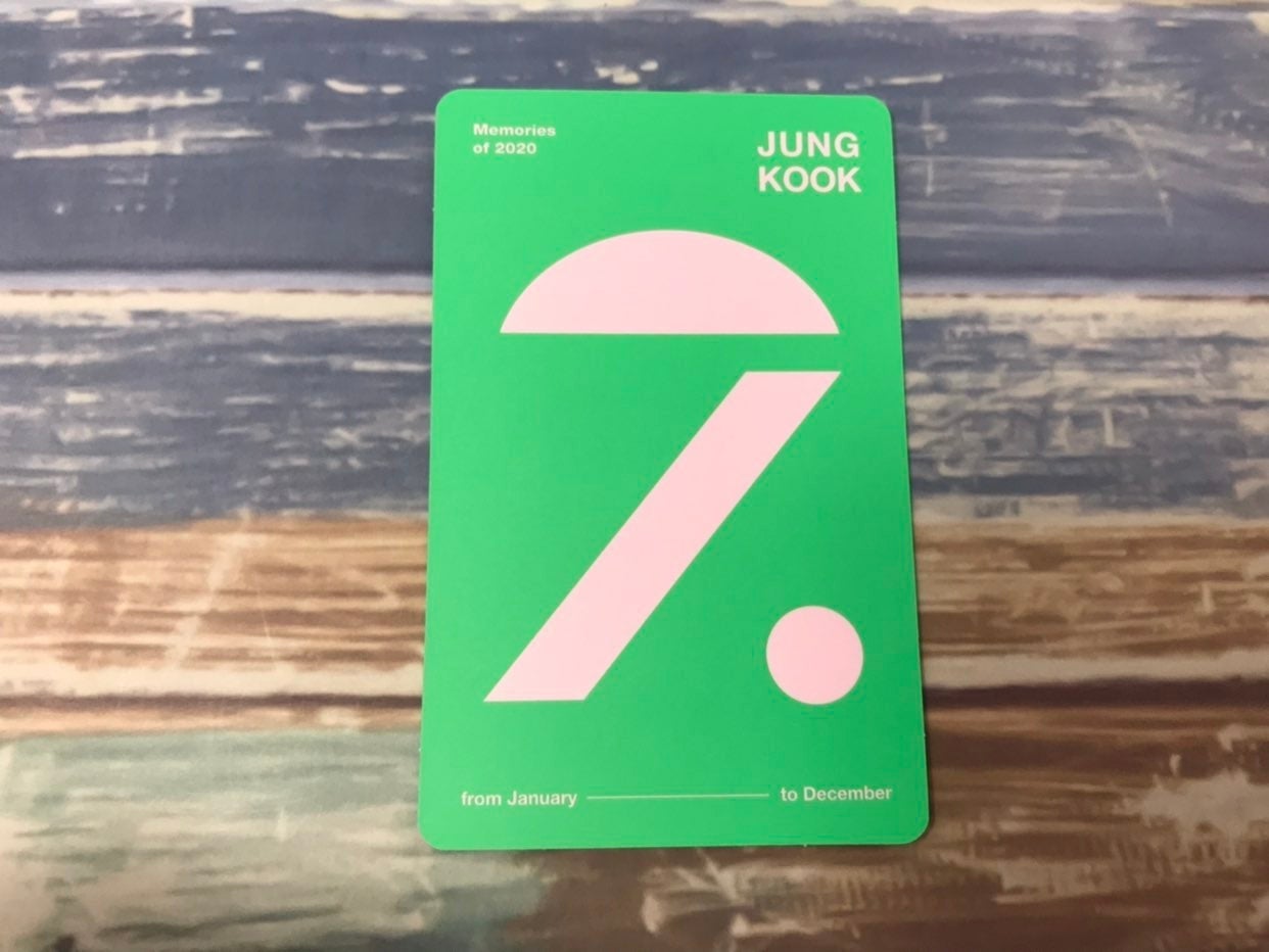 BTS Memories of 2020 DVD JK / JUNGKOOK PC Photo Card