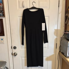 Lululemon Ribbed Nulu Scoop-Back LS Dress, Black, Size 10