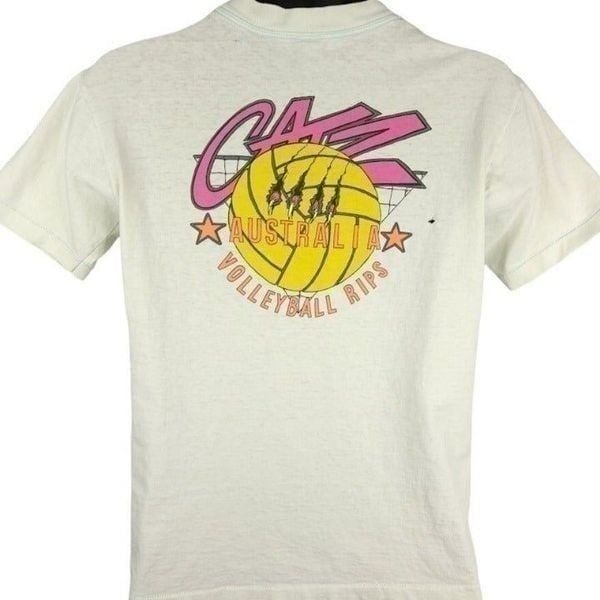 Catz Volleyball Rips T Shirt Vintage 80s Australia Beach Sports Mens Size Small