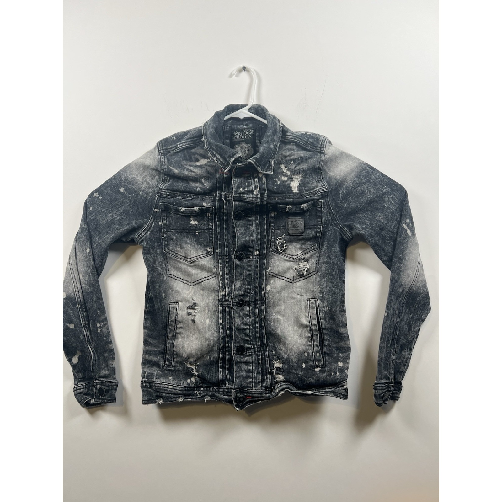 The Heritage by America 1776 Denim Distillery Distressed Jacket Size Medium