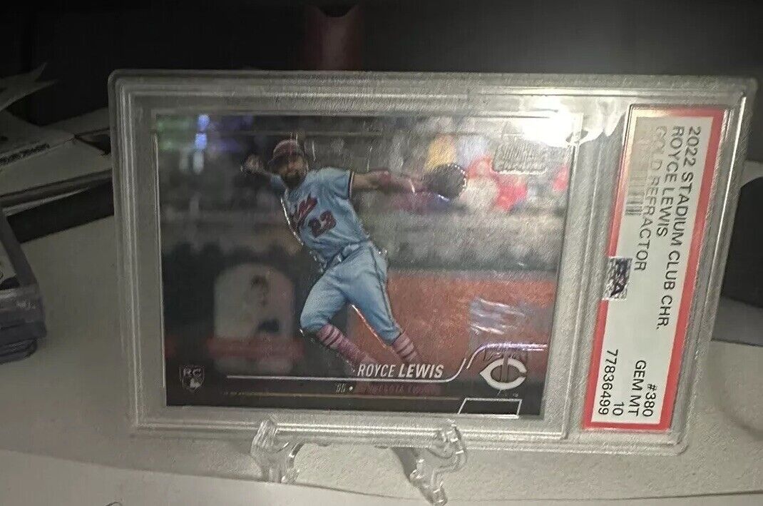 2022 Topps Stadium Club Chrome Royce Lewis RC 380 Gold Refractor 2/50 PSA 10