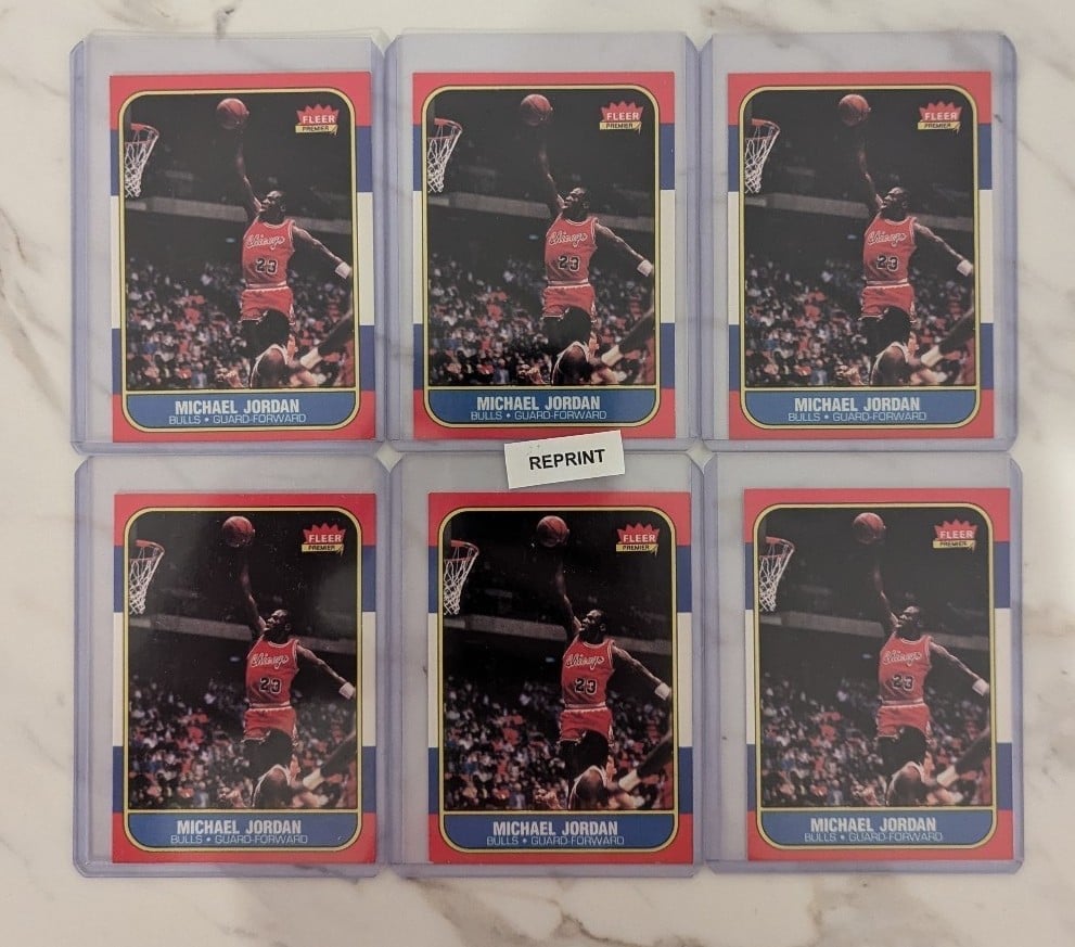 michael jordan rookie card lot of 6 novelty prints