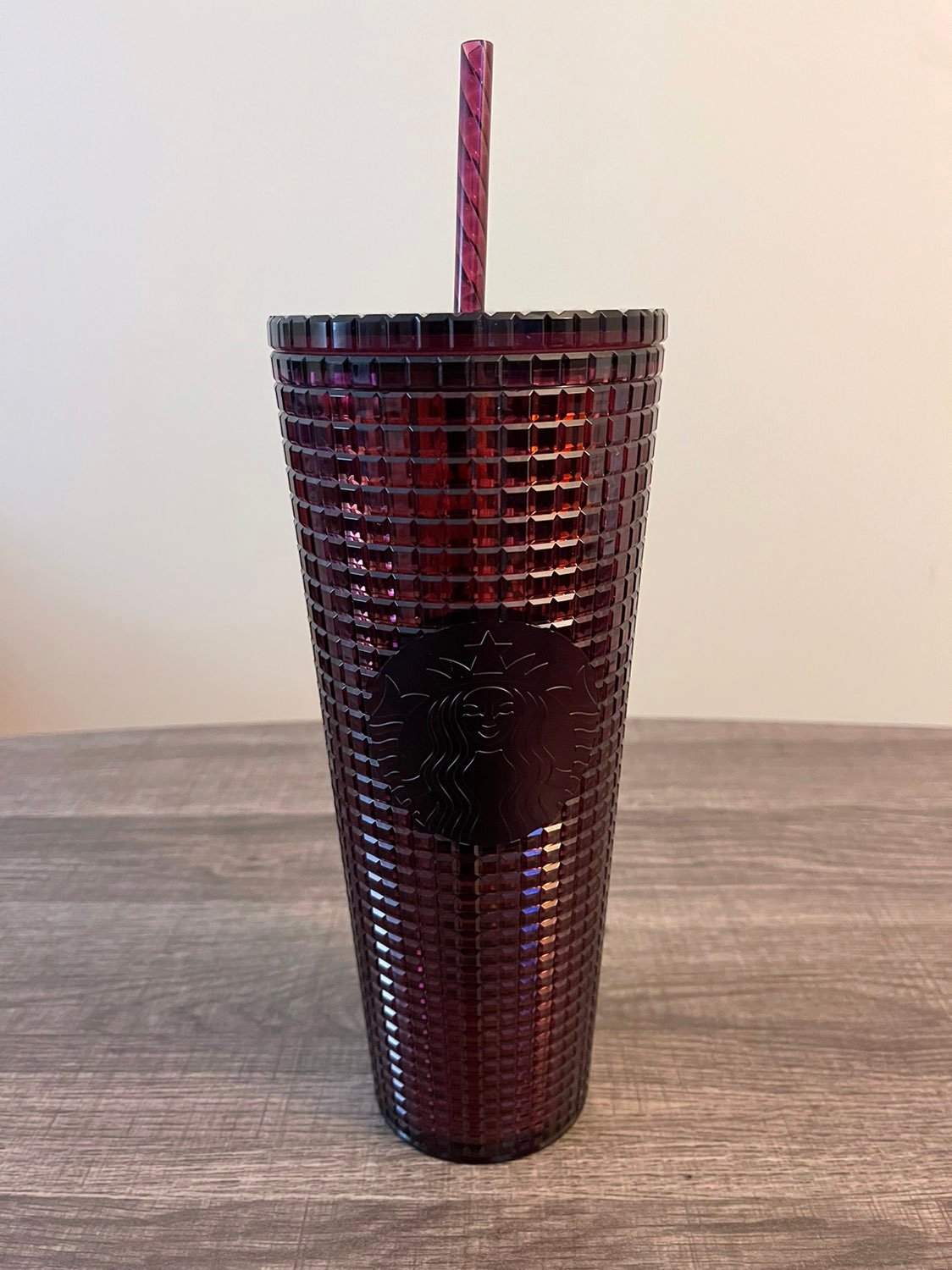 Starbucks Burgundy Shiny Grid Tumbler