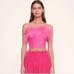 Staud Hot Pink Feather Tube Top NWT