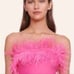 Staud Hot Pink Feather Tube Top NWT