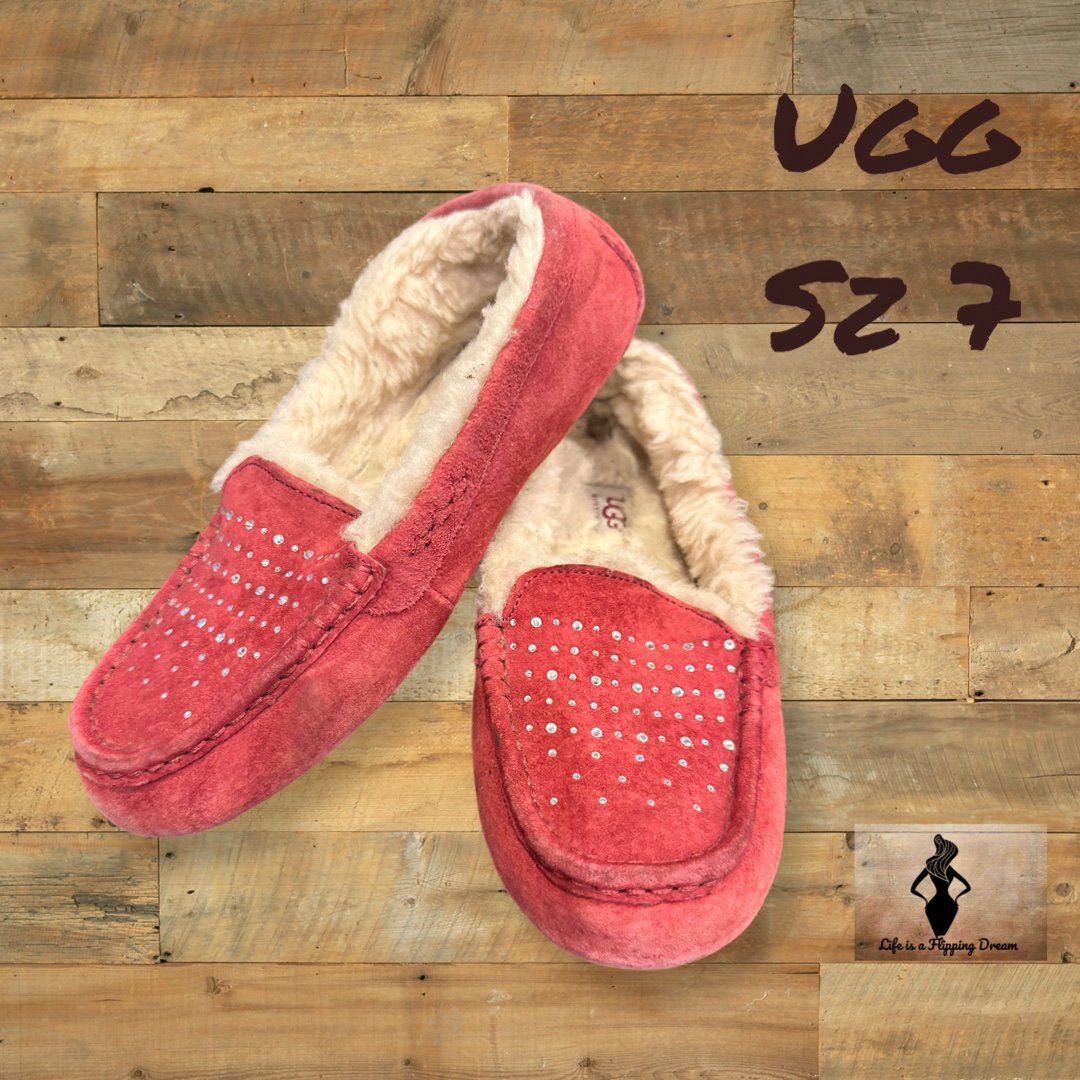 Ugg Sz 7 Ansley Pink Women’s Slippers