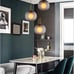 Spherical Glass Pendant Lighting, Frosted Grey Globe Glass, Brass(Frosted Grey,