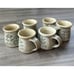 Set Of 6 Pottery Stoneware Espresso Mini Mugs Cups Handle Pine Tree