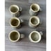 Set Of 6 Pottery Stoneware Espresso Mini Mugs Cups Handle Pine Tree