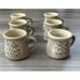 Set Of 6 Pottery Stoneware Espresso Mini Mugs Cups Handle Pine Tree