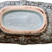 Lovina California USA Pottery Turquoise Footed Bowl Metallic Gold Crackle MCM