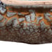 Lovina California USA Pottery Turquoise Footed Bowl Metallic Gold Crackle MCM