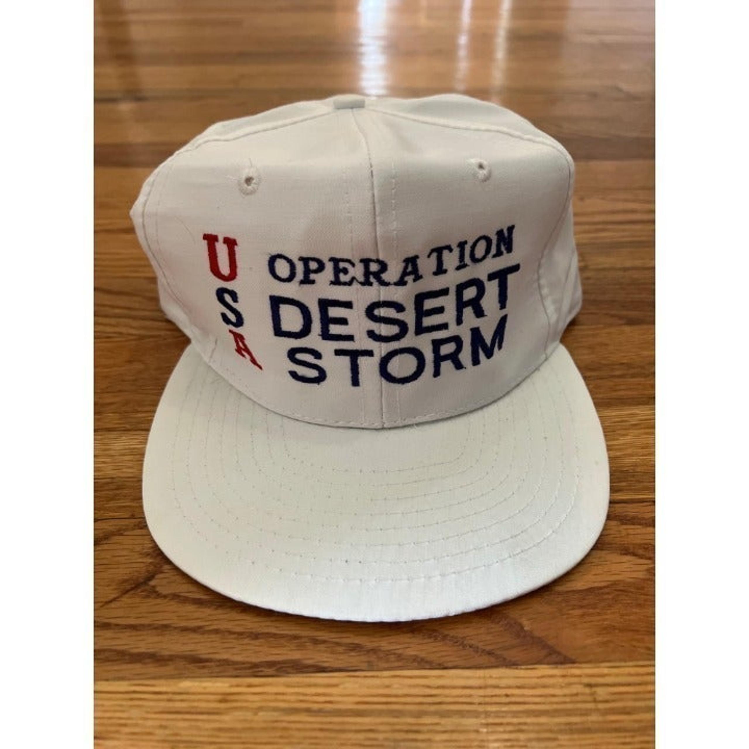 Vintage Operation Desert Storm White SnapBack Hat Trucker USA Knoxville - Summit