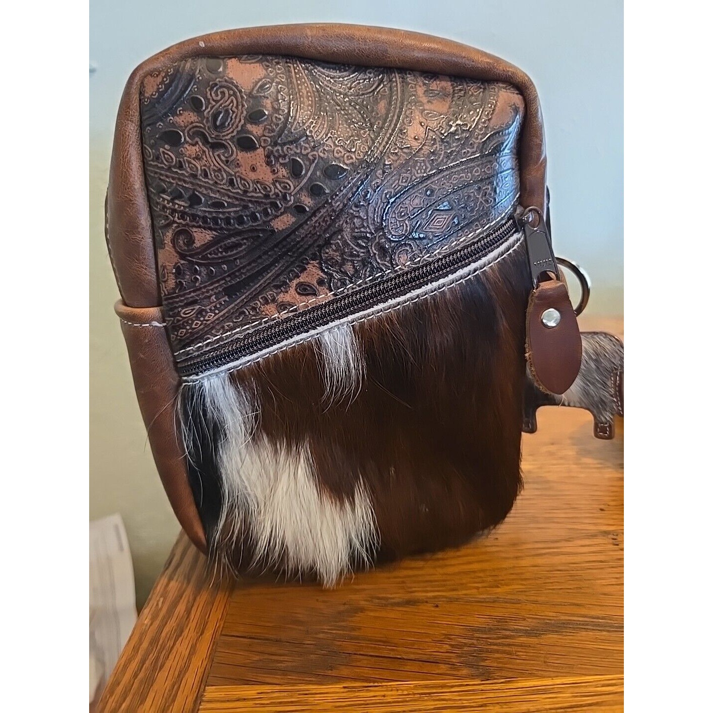 SASSY SLING Crimson Willow Leather Hide On Crossbody Backpack Cowgirl - Western