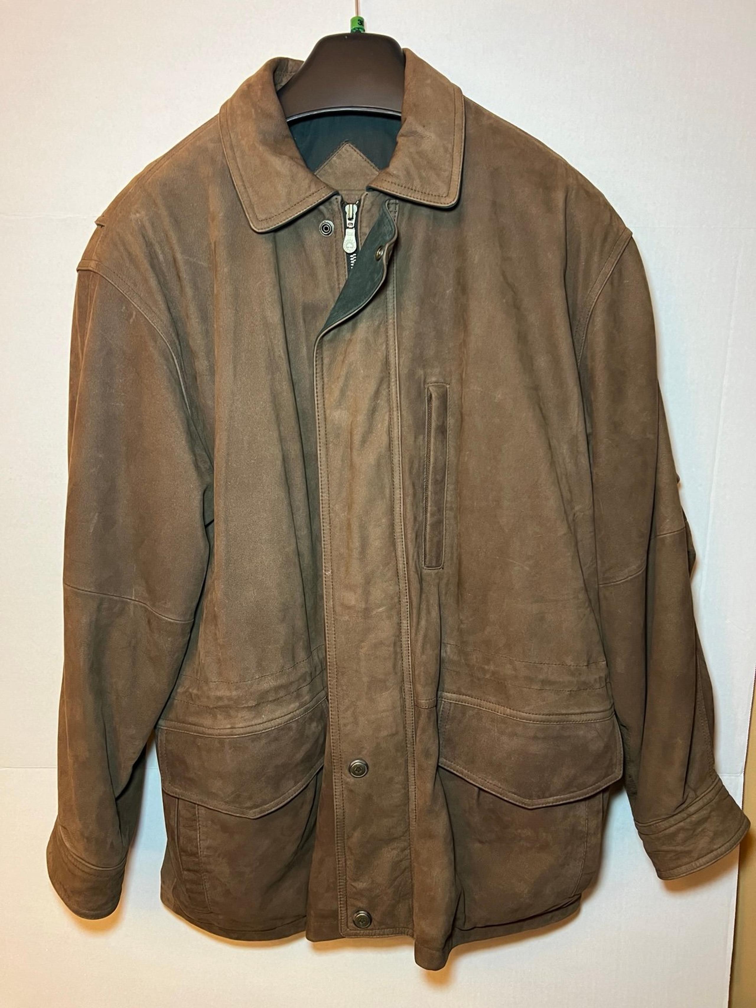 Rountree & Yorke Brown Men’s Med 100% Leather Bomber Style Jacket Pre Owned 0016