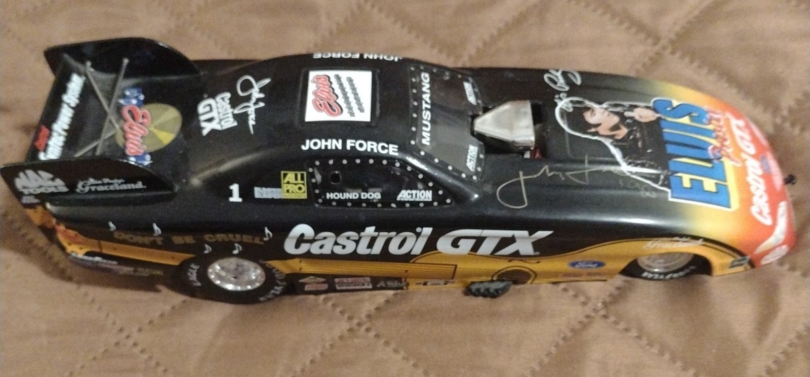 JOHN FORCE SIGNED ELVIS FUNNY CAR AND SIGNED BY ON ELIVS PRESLEY JR