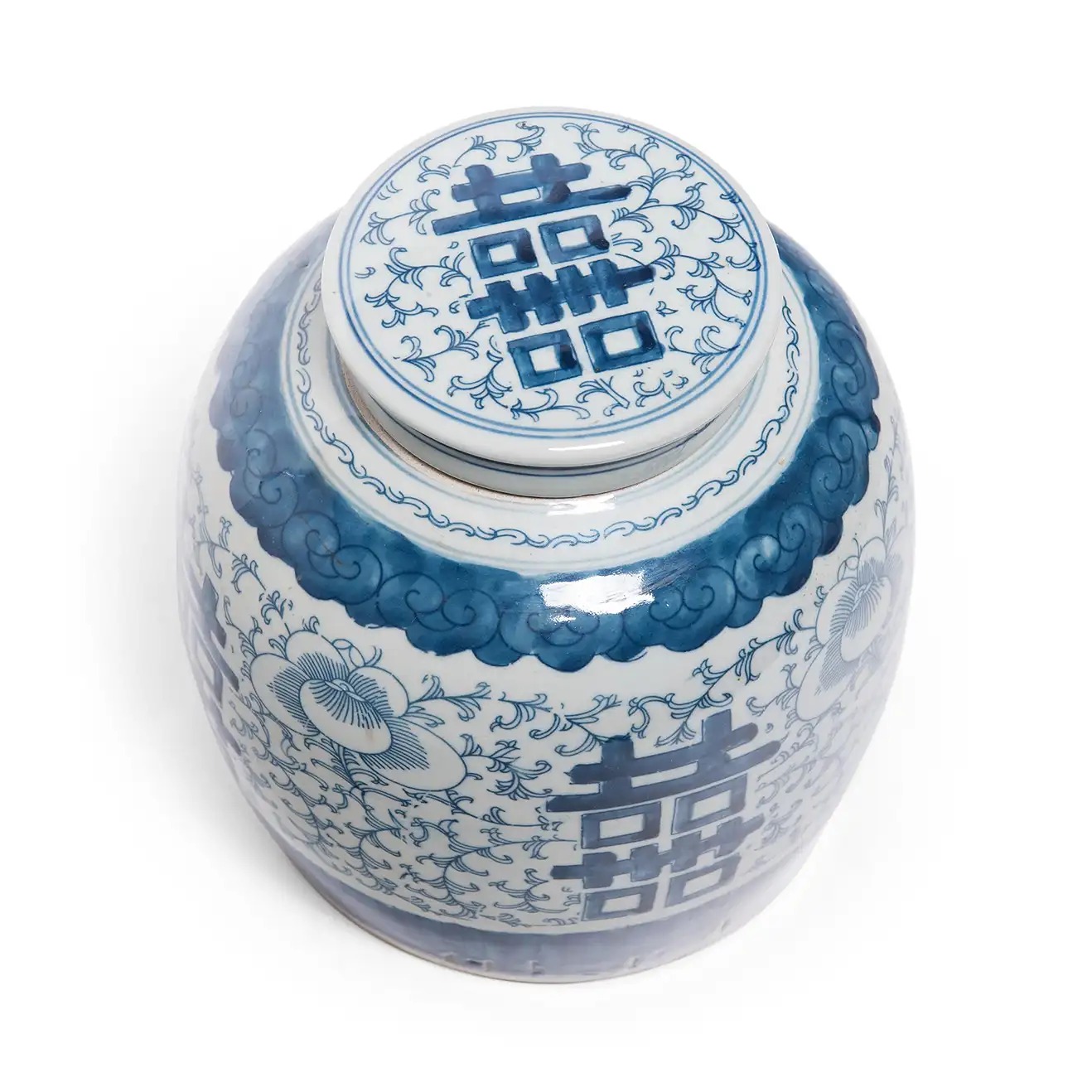 BLUE AND WHITE PORCIIAN GINGER JAR