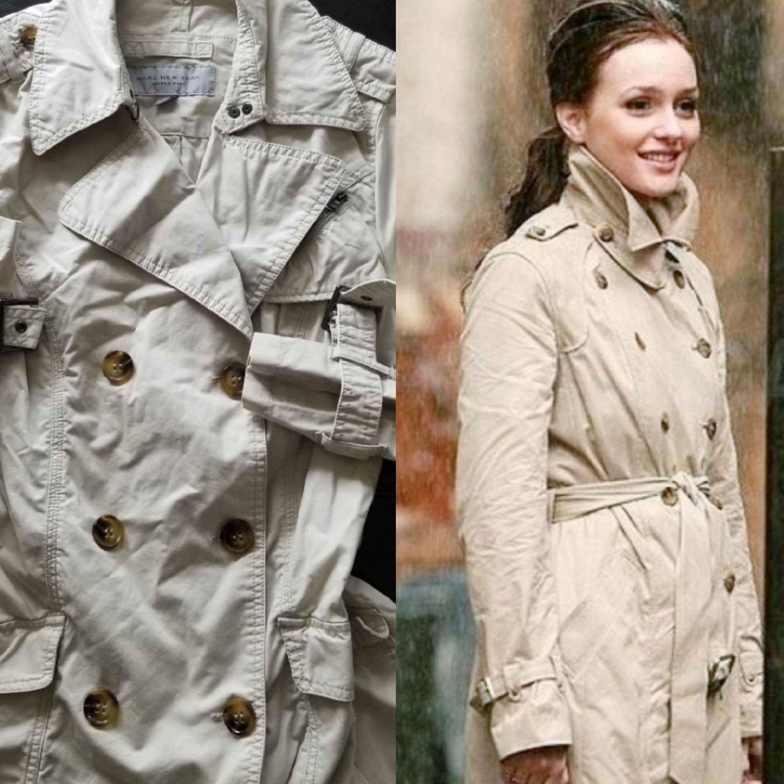 Blair Waldorf Style Beige Trench Coat Small