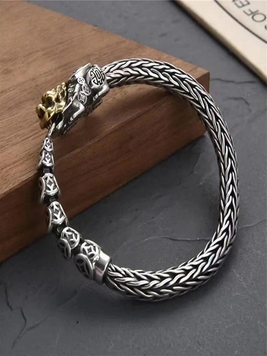 8 Mens 14K White Gold Chain Link Style Bracelet 14 Karat Silver Jewelry 8 inch