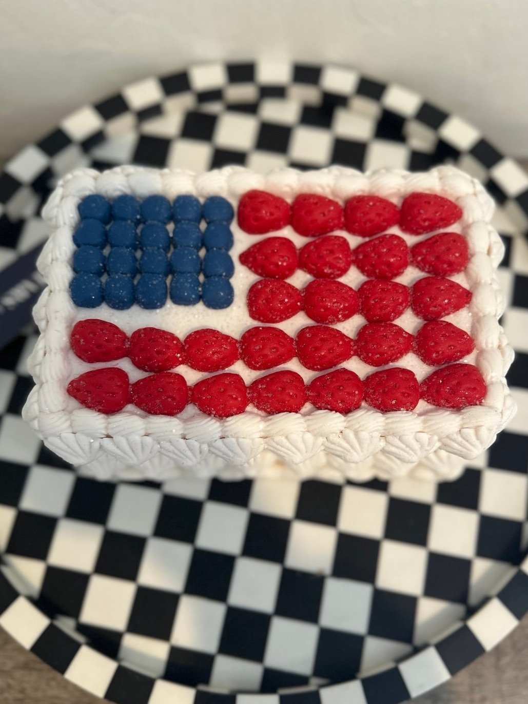 Pretty American Faux Flag 4th Of July/Memorial Cake