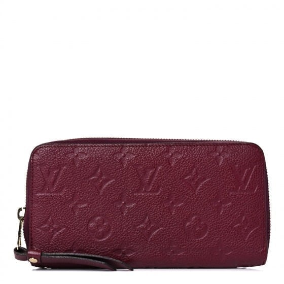 LOUIS VUITTON Monogram Empreinte Leather Long Zippy Wallet, Aurore Raisin Red