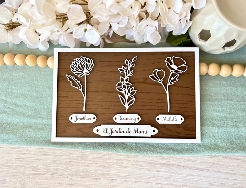 Personalized Mother’s Day Gift - Birth Flower Gift for Mom - Grandmother Gift