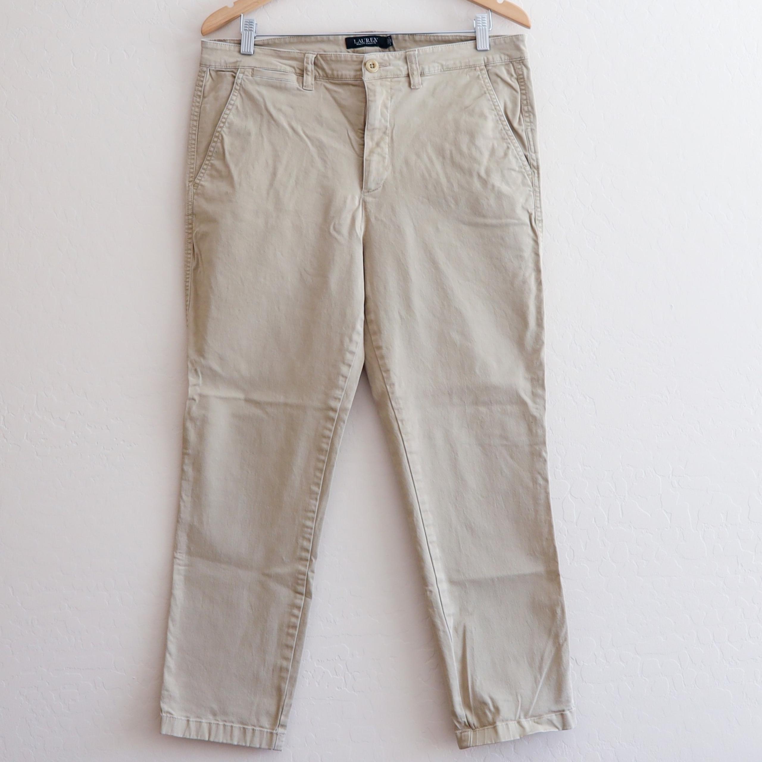 Lauren Ralph Lauren Chino Pants Straight Leg Khaki Size 12 Office Black Label