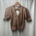 Saltwater Luxe Tan Crochet Knit Cropped Cardigan Sweater Cottagecore Y2K- S