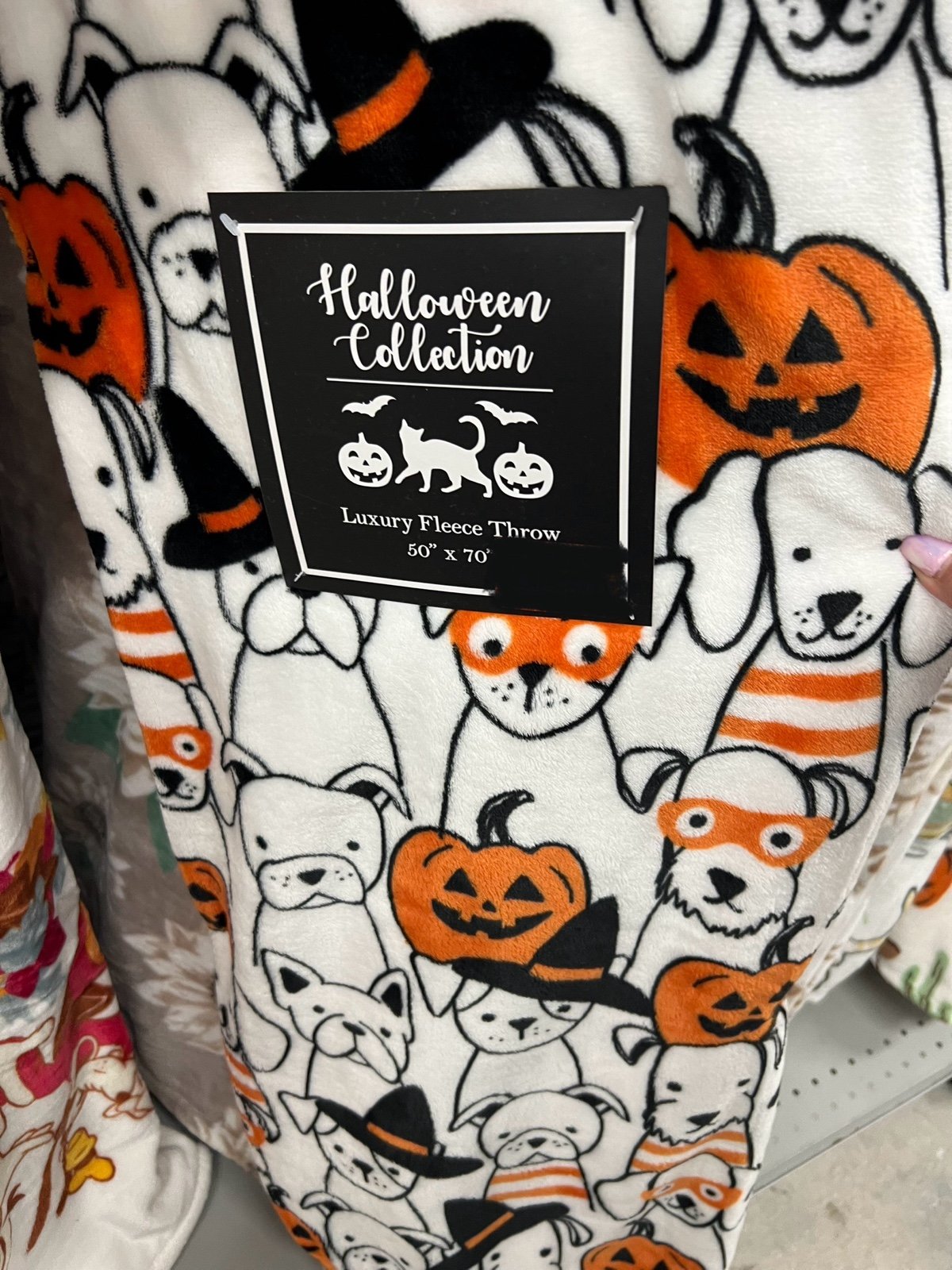 Halloween Dog Pups Luxury Fleece Throw Blanket