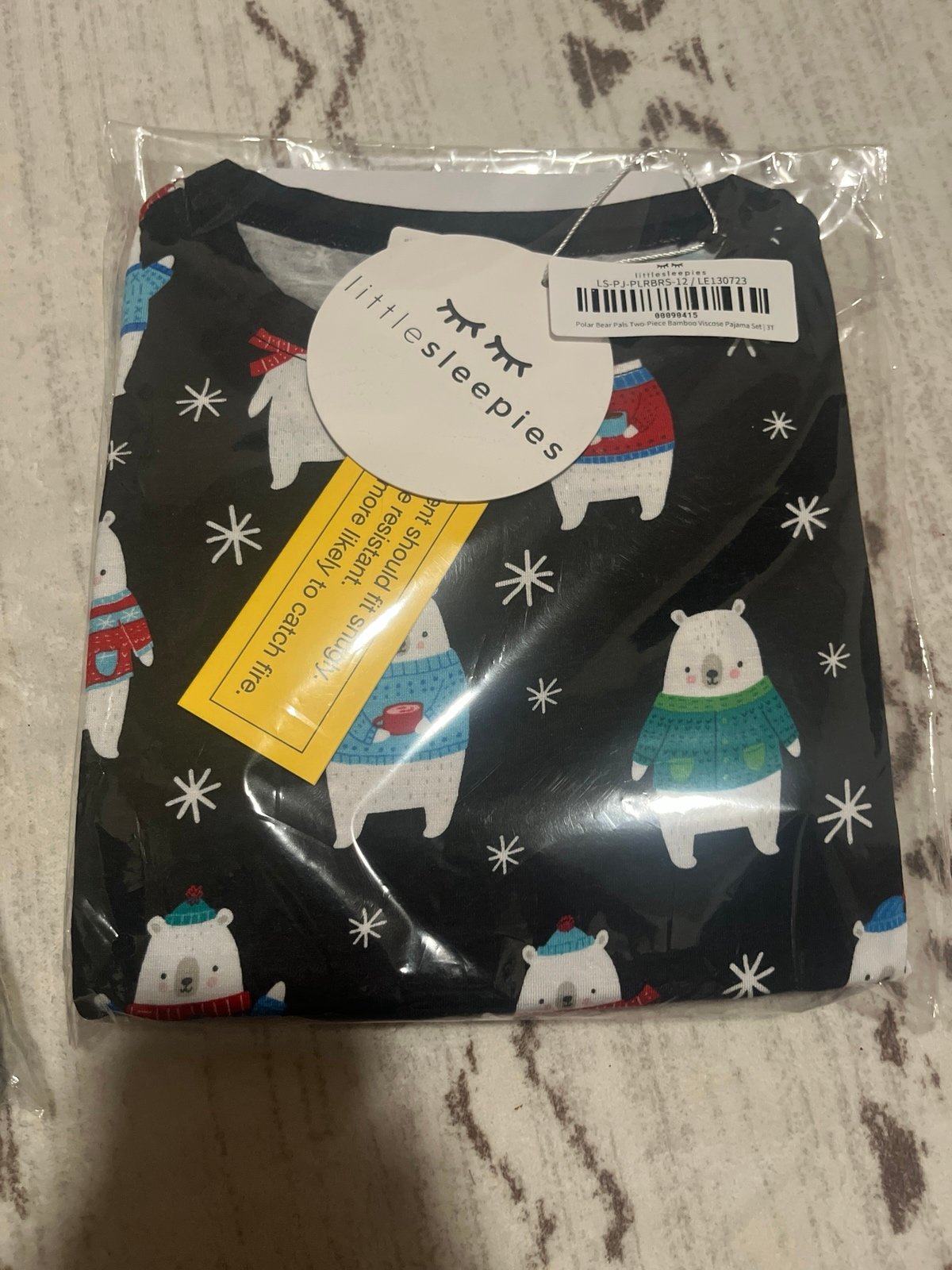 Little Sleepies polar bear pals two piece 3T new