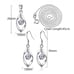 [Set of 2]925 Silver Diamond Waterdrop