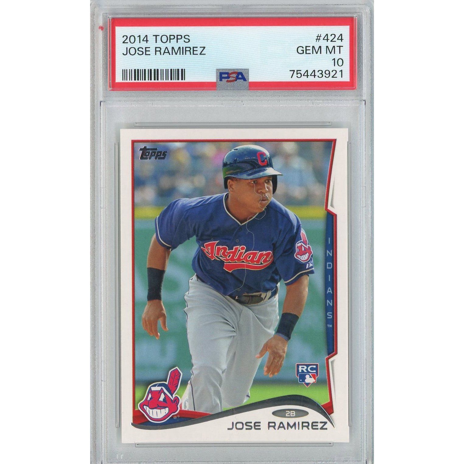 Graded 2014 Topps Jose Ramirez #424 Rookie Card PSA 10