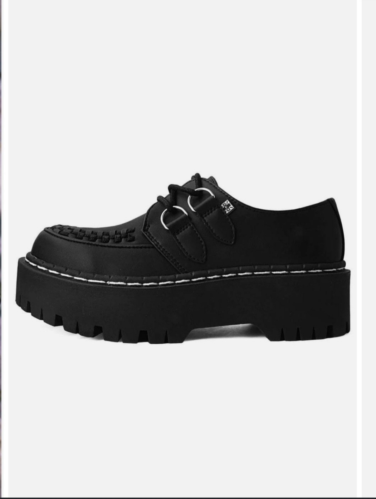 Tuk platform tukskin Interlace Double decker creeper gothic shoes black