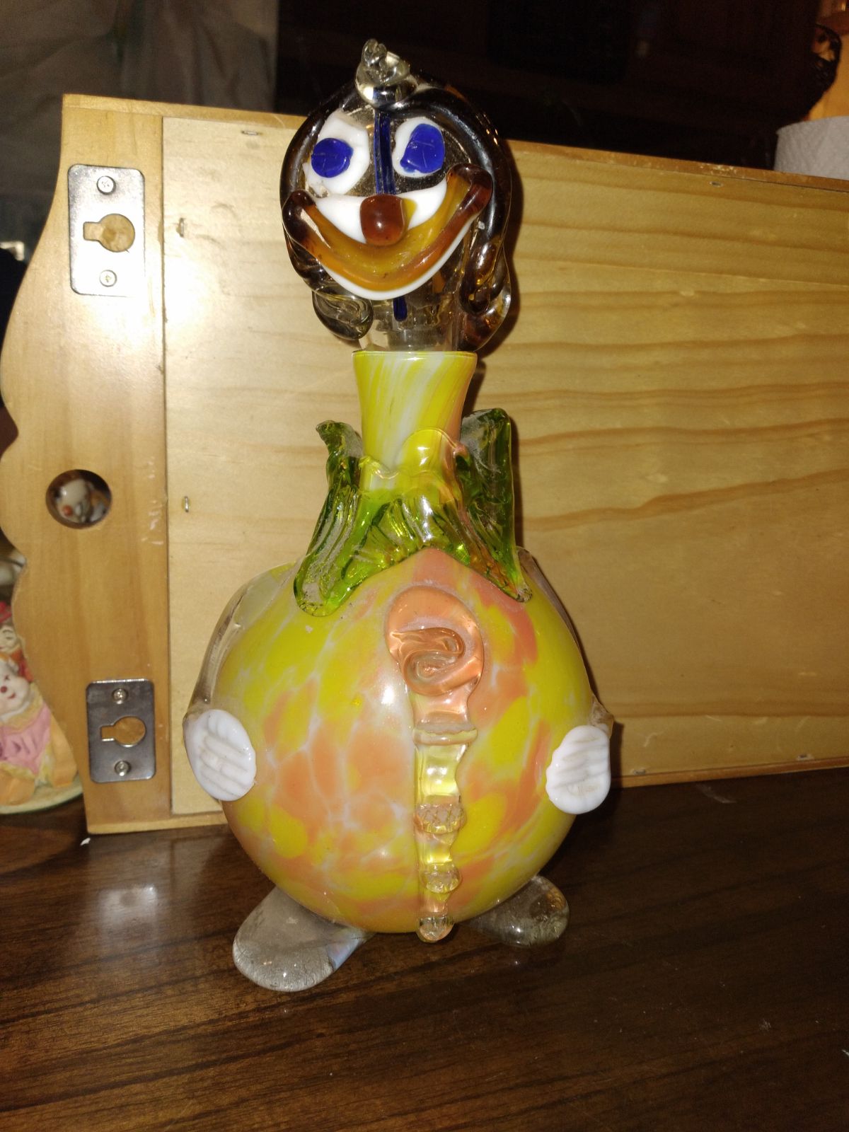 Vintage glass murano clown