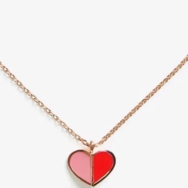 68 Kate Spade Heritage Spade Heart Small Pendant Necklace two-tone