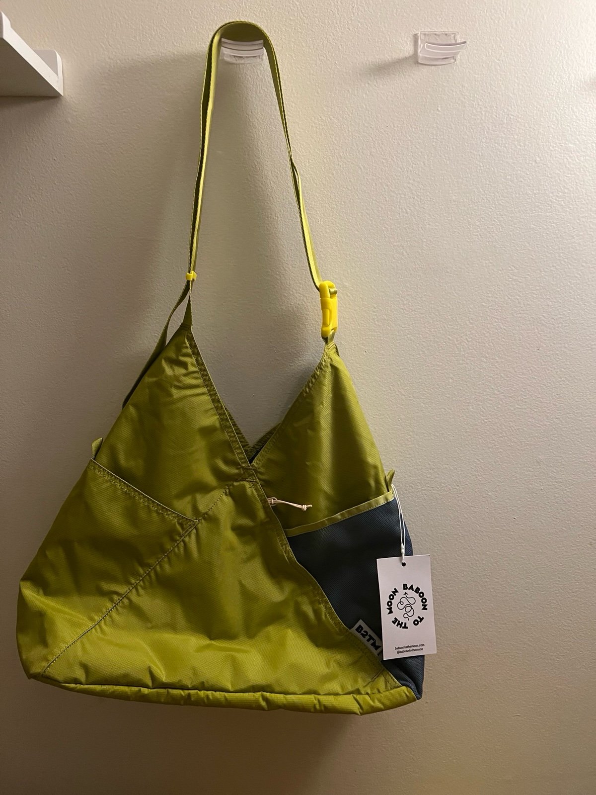 Baboon to the moon Triangle Tote in “Citronelle”
