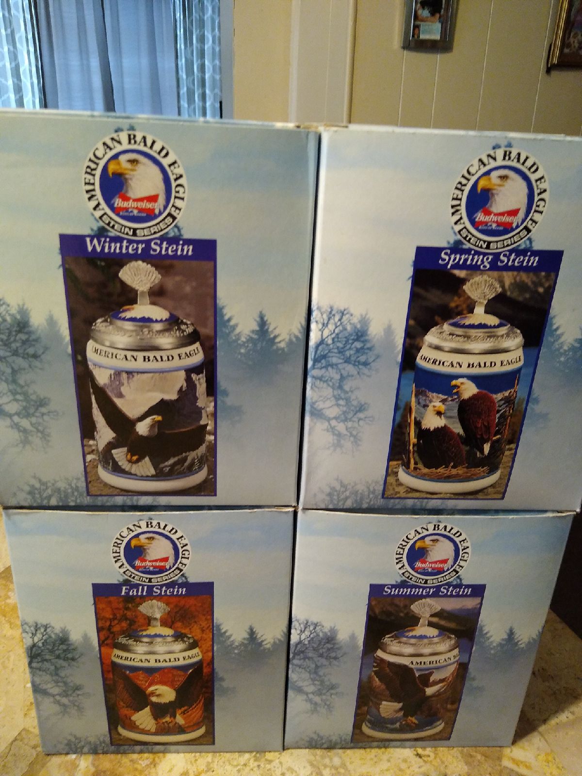 American bald EAGLE Stein's set of 4 -1
