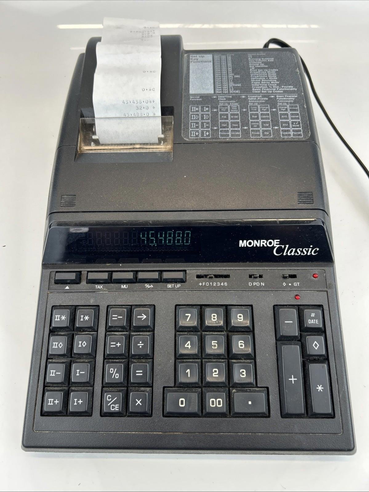 Monroe Classic Desk Business Calculator - Printer - Tested And Working
