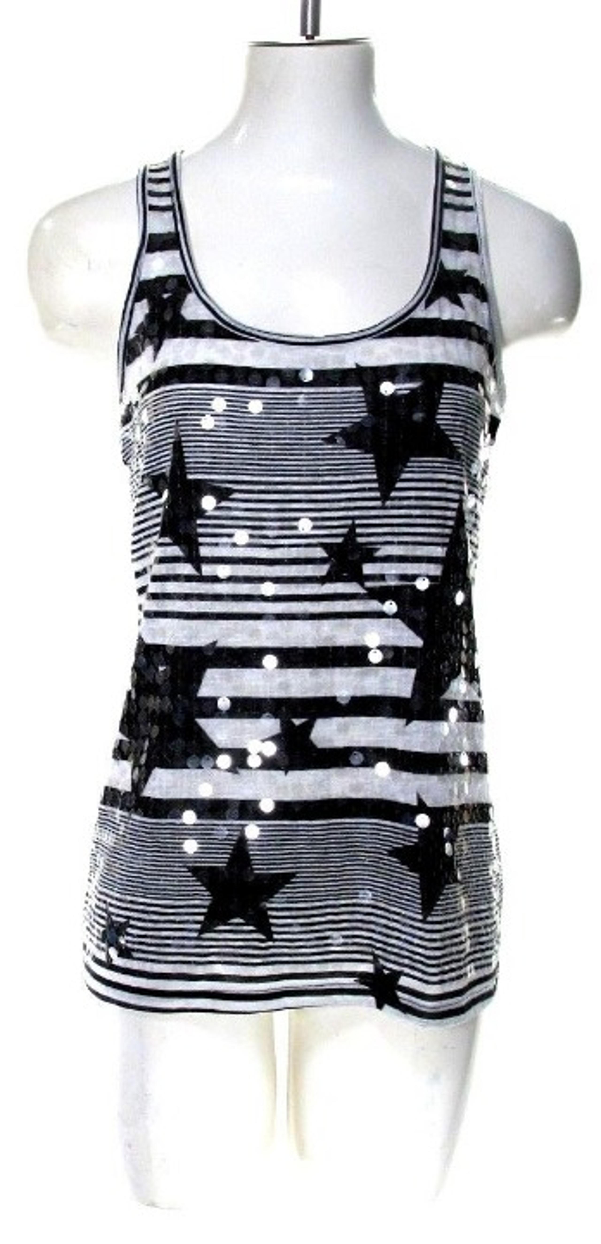 Delia's Womens Sz M Stripe Star Tank Top