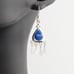 Vintage Lapis Lazuli Sterling Silver Dangle Earrings Teardrop with Fringe
