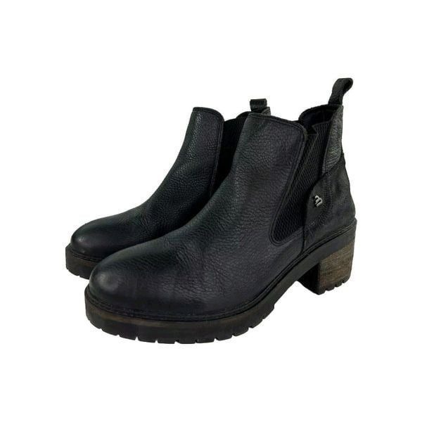 Bullboxer Jessy 2 Chelsea Women's Boot US 10 M Block Heel Black Leather Booties