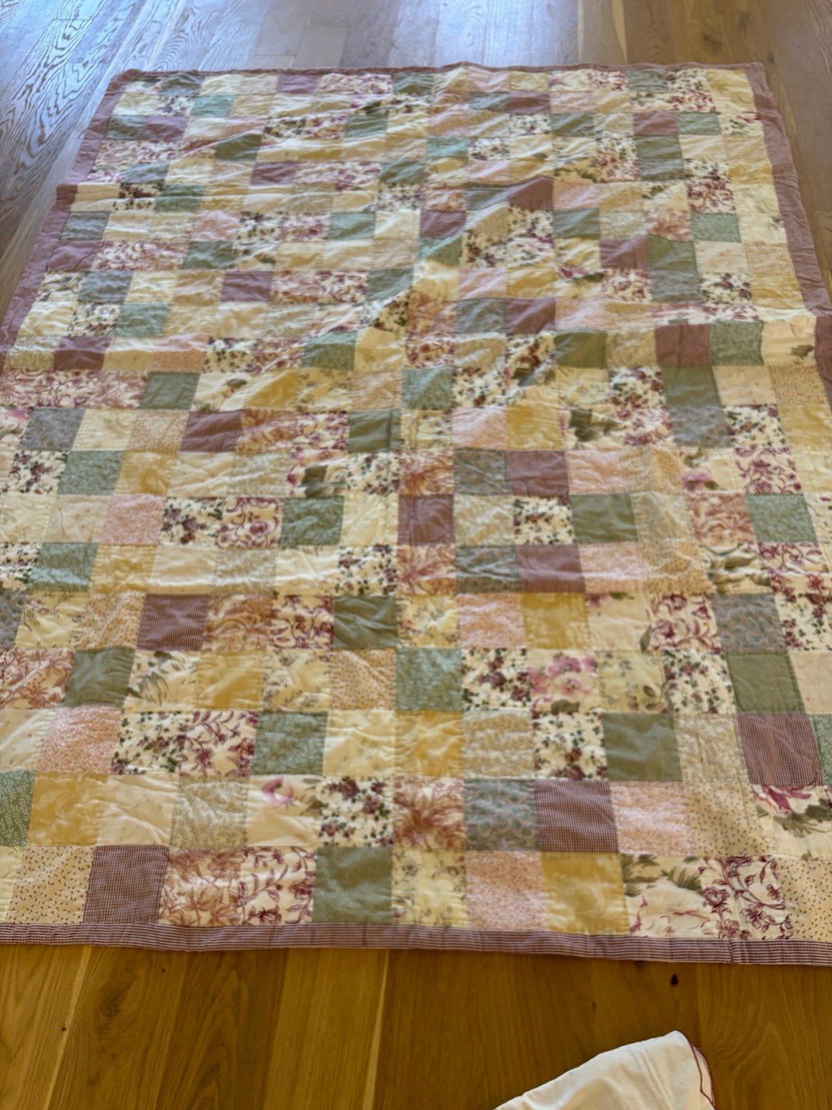 Beautiful handstitched, patchwork quilt