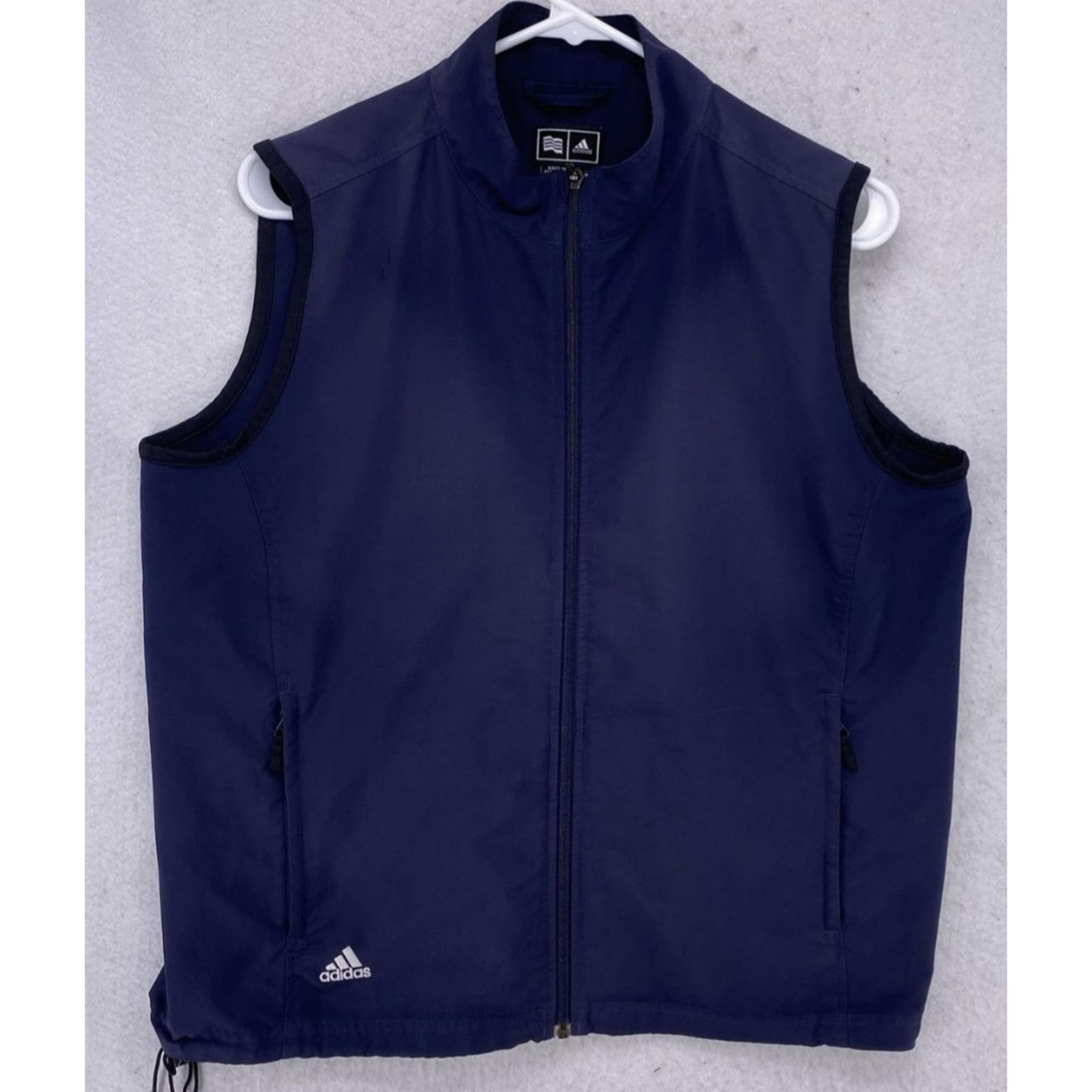 Adidas Golf Vest Women Large Dark Blue Full-Zip Climaproof Wind