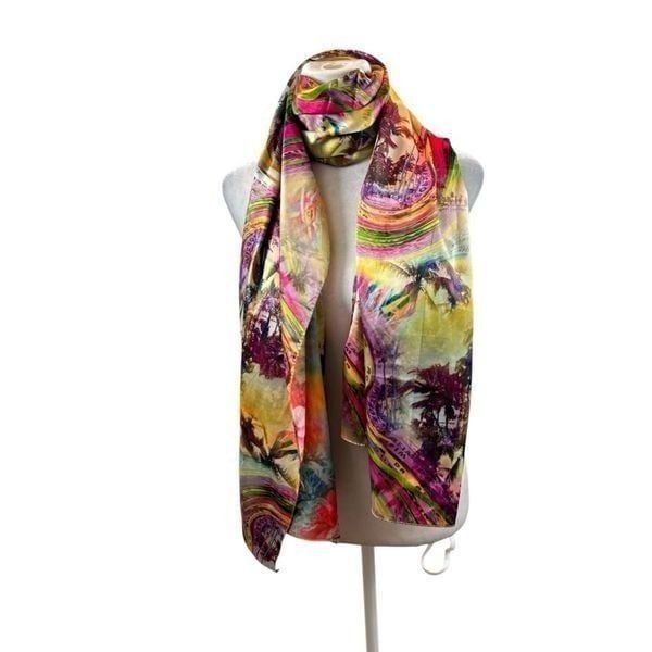 Ladies 100% Silk Scarf Print on Both Sides