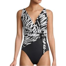 Magicsuit Black and White Sketchy Kaia Wire Free One Piece Swimsuit Size: 14