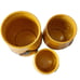 Vtg Mushroom Canisters Ceramic Mustard Yellow Set 3 w Lids MCM Decor Made Japan